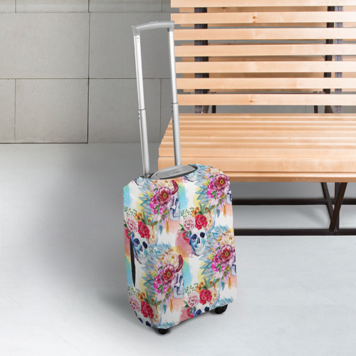 Чехол для чемодана 3D Цветы и бабочки 5 - фото 3
