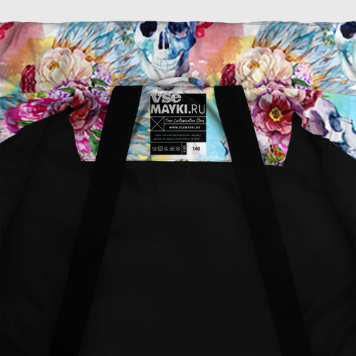 Зимняя куртка для мальчиков 3D Цветы и бабочки 5, цвет черный - фото 7