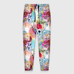 Мужские брюки 3D Цветы и бабочки 5