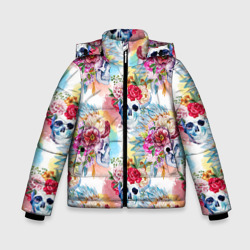Зимняя куртка для мальчиков 3D Цветы и бабочки 5