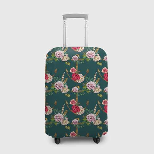 Чехол для чемодана 3D Цветы и бабочки 7, цвет 3D печать