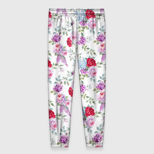 Женские брюки 3D Цветы и бабочки 8, цвет 3D печать - фото 2