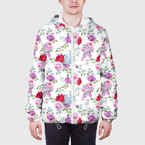 Мужская куртка 3D Цветы и бабочки 8, цвет 3D печать - фото 4