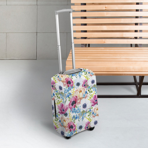 Чехол для чемодана 3D Цветы и бабочки 10 - фото 3