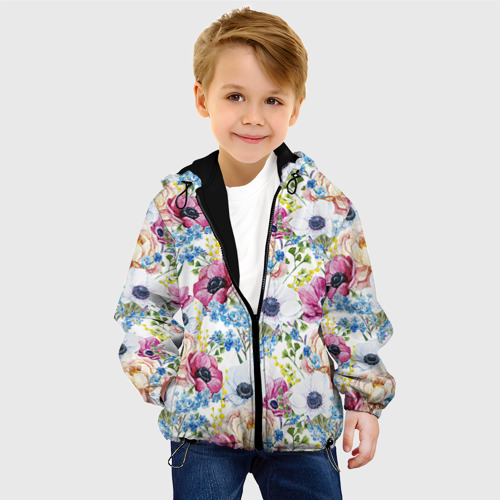 Детская куртка 3D Цветы и бабочки 10, цвет черный - фото 3