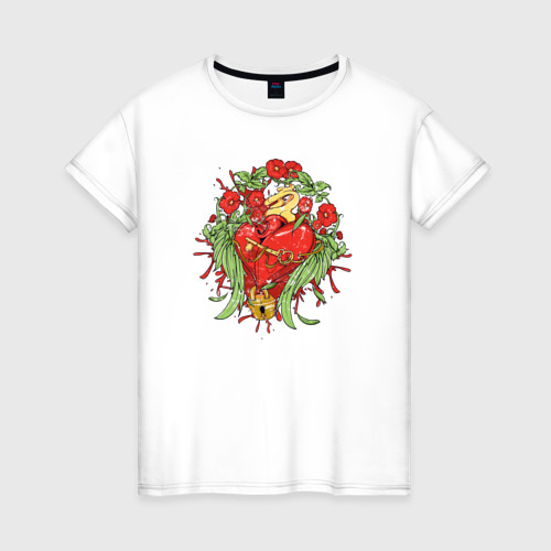Женская футболка хлопок Рок сердца 8