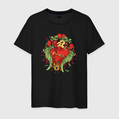 Мужская футболка хлопок Рок сердца 8, цвет черный