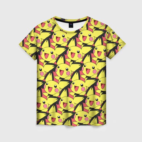 Женская футболка 3D с принтом Pikachu, вид спереди #2