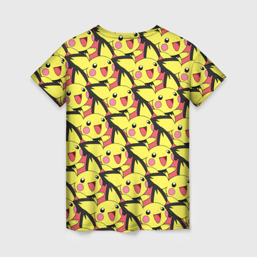 Женская футболка 3D с принтом Pikachu, вид сзади #1
