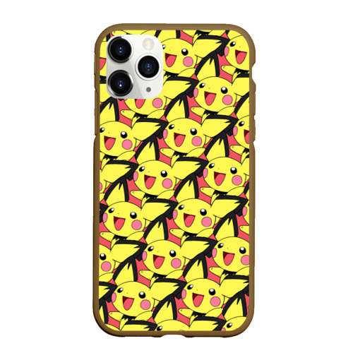Чехол для iPhone 11 Pro матовый Pikachu, цвет коричневый