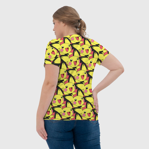 Женская футболка 3D с принтом Pikachu, вид сзади #2