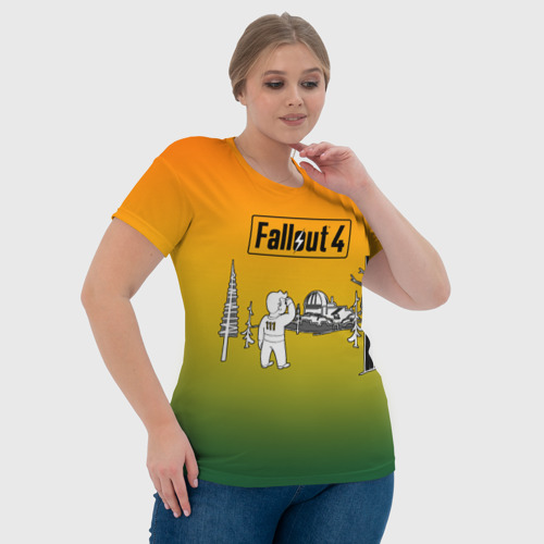 Женская футболка 3D Волт-бой 111 Fallout 4, цвет 3D печать - фото 6