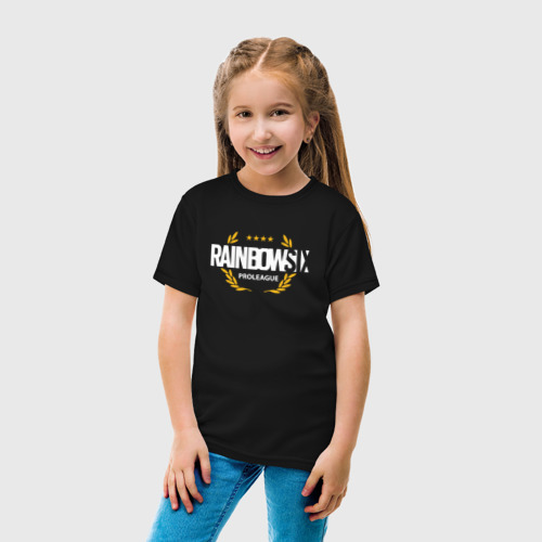 Детская футболка хлопок Rainbow six | Siege : Pro league (white), цвет черный - фото 5