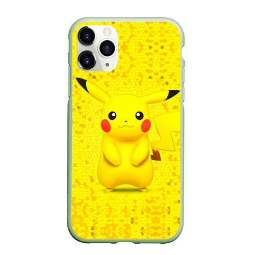 Чехол для iPhone 11 Pro матовый Pikachu, цвет салатовый