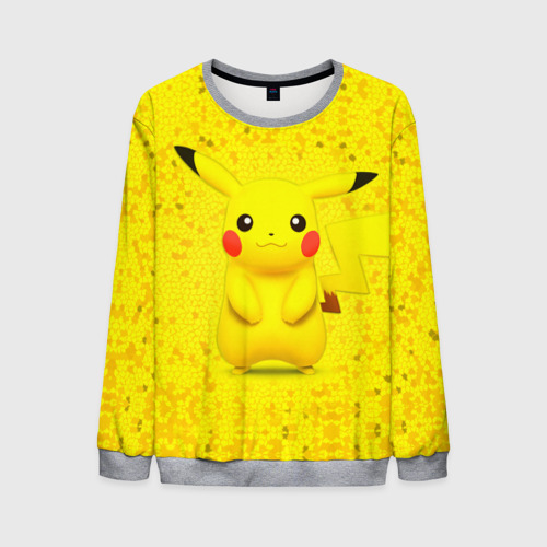 Мужской свитшот 3D Pikachu, цвет меланж