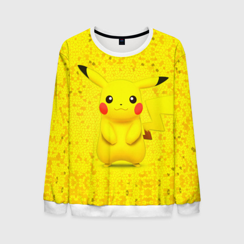 Мужской свитшот 3D Pikachu, цвет белый