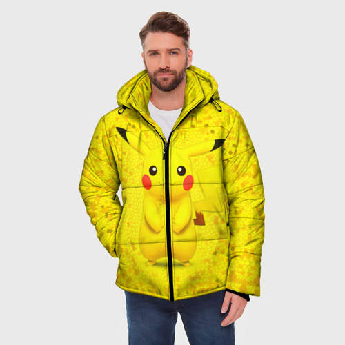 Мужская зимняя куртка 3D с принтом Pikachu, фото на моделе #1