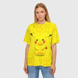 Женская футболка oversize 3D Pikachu - фото 2