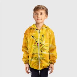 Детская ветровка 3D Пикачу на золотом фоне - фото 2
