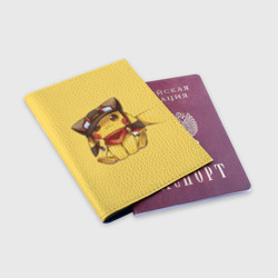 Обложка для паспорта матовая кожа Пикачу в шапочке - фото 2
