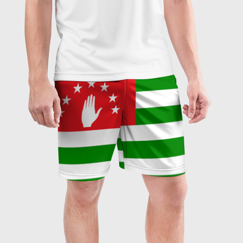Мужские шорты спортивные Абхазия, цвет 3D печать - фото 3
