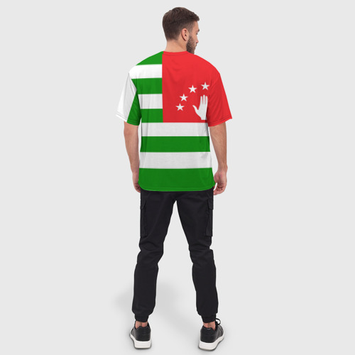 Мужская футболка oversize 3D Абхазия, цвет 3D печать - фото 4