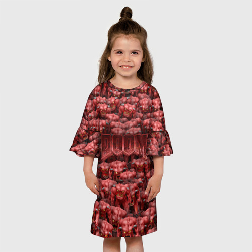 Детское платье 3D Демоны (pixel art), цвет 3D печать - фото 4