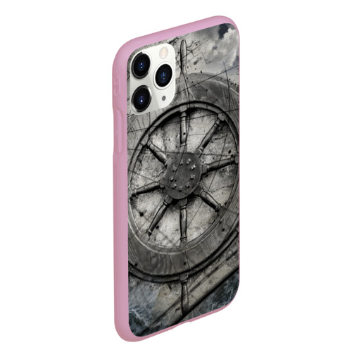 Чехол для iPhone 11 Pro Max матовый Штурвал, цвет розовый - фото 3