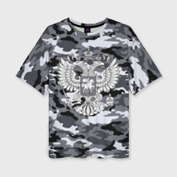 Женская футболка oversize 3D Городской камуфляж Россия