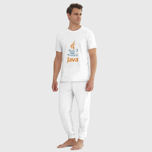 Мужская пижама хлопок Java, цвет белый - фото 5