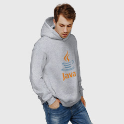 Светящееся худи с принтом Java для любого человека, вид спереди №4. Цвет основы: меланж
