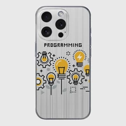 Чехол для iPhone 15 Pro Max силиконовый с защитой камеры Программирование 1