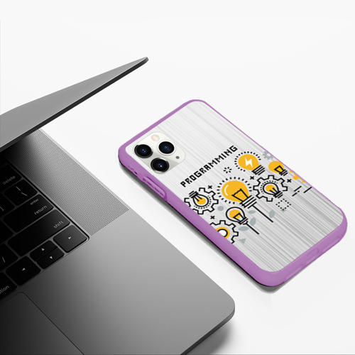 Чехол для iPhone 11 Pro Max матовый Программирование 1, цвет фиолетовый - фото 5