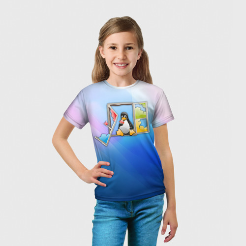 Детская футболка 3D Linux, цвет 3D печать - фото 5