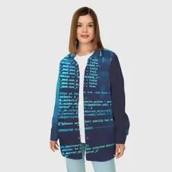 Женская рубашка oversize 3D Программиста с кодом - фото 2