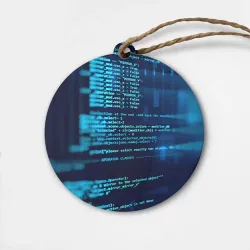 Деревянная игрушка круг Программиста с кодом