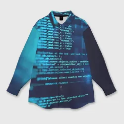 Женская рубашка oversize 3D Программиста с кодом
