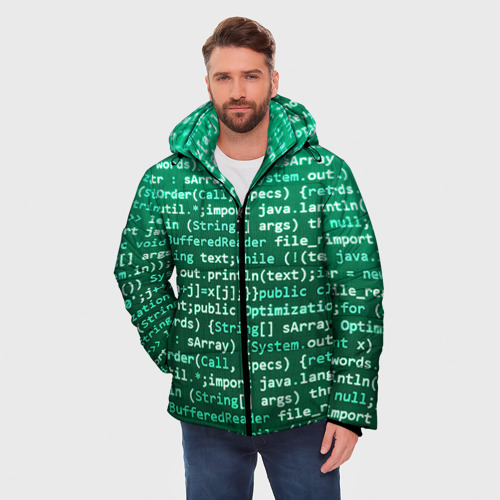 Мужская зимняя куртка 3D Программирование 8, цвет черный - фото 3