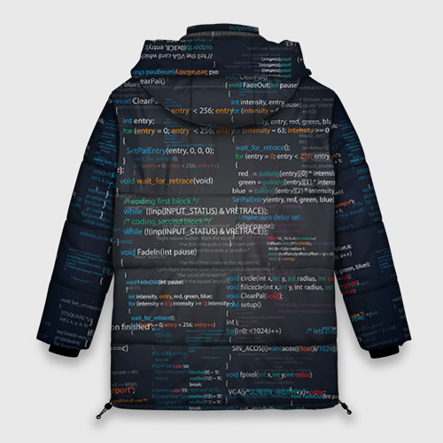 Женская зимняя куртка Oversize Программирование 9, цвет черный - фото 2