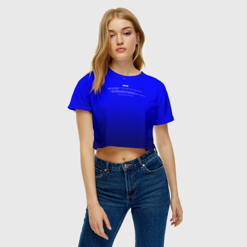 Женская футболка Crop-top 3D BSOD, цвет 3D печать - фото 3