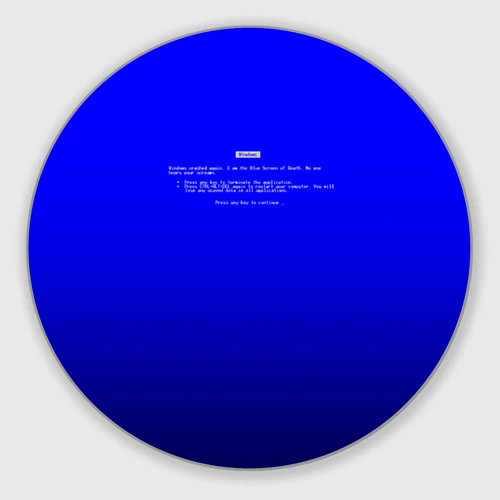 Круглый коврик для мышки BSOD