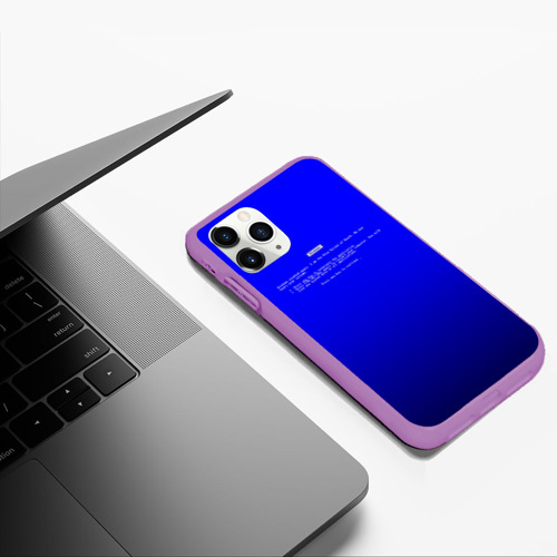 Чехол для iPhone 11 Pro Max матовый BSOD, цвет фиолетовый - фото 5