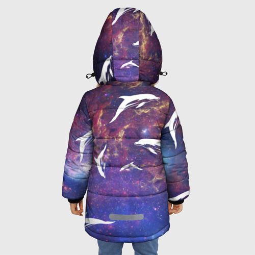 Зимняя куртка для девочек 3D Дельфин, цвет красный - фото 4