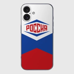 Чехол для iPhone 16 силиконовый с защитой камеры Россия 2016 триколор в Рио-де-Жанейро
