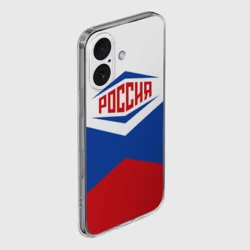Чехол для iPhone 16 силиконовый с защитой камеры Россия 2016 триколор в Рио-де-Жанейро - фото 2