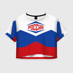 Женская футболка Crop-top 3D Россия 2016