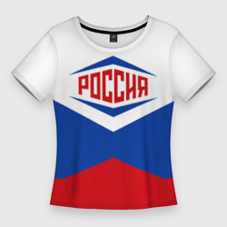 Женская футболка 3D Slim Россия 2016