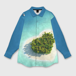 Женская рубашка oversize 3D Остров