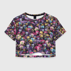 Женская футболка Crop-top 3D My Little Pony. Персонажи