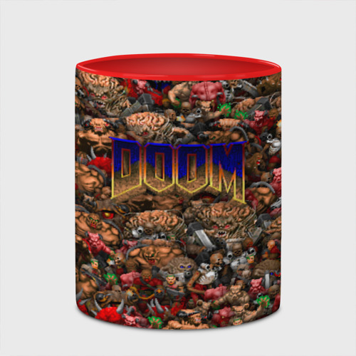 Кружка с полной запечаткой Doom. Все монстры pixel art, цвет белый + красный - фото 4